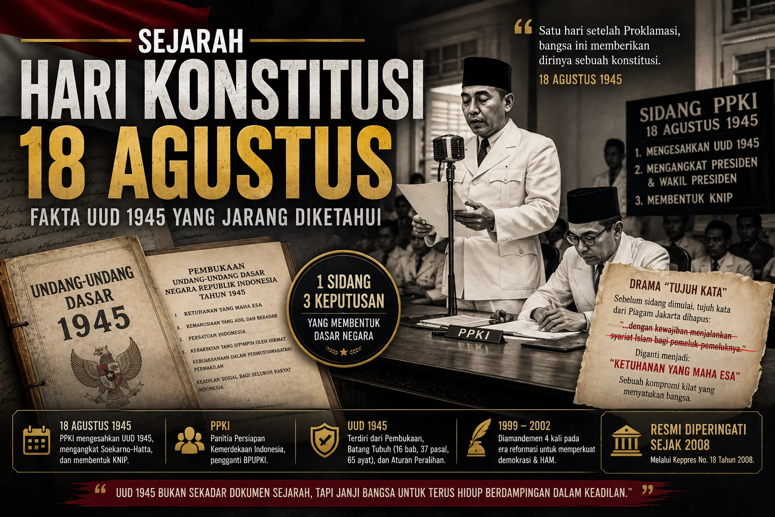 Sejarah Hari Konstitusi 18 Agustus: Fakta UUD 1945 yang Jarang Diketahui 1 Sejarah Hari Konstitusi 18 Agustus: Fakta UUD 1945 yang Jarang Diketahui